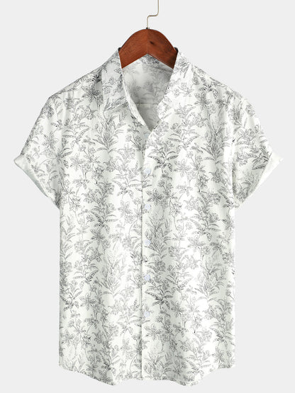 Katoenen Hawaii Overhemd met Korte Mouwen