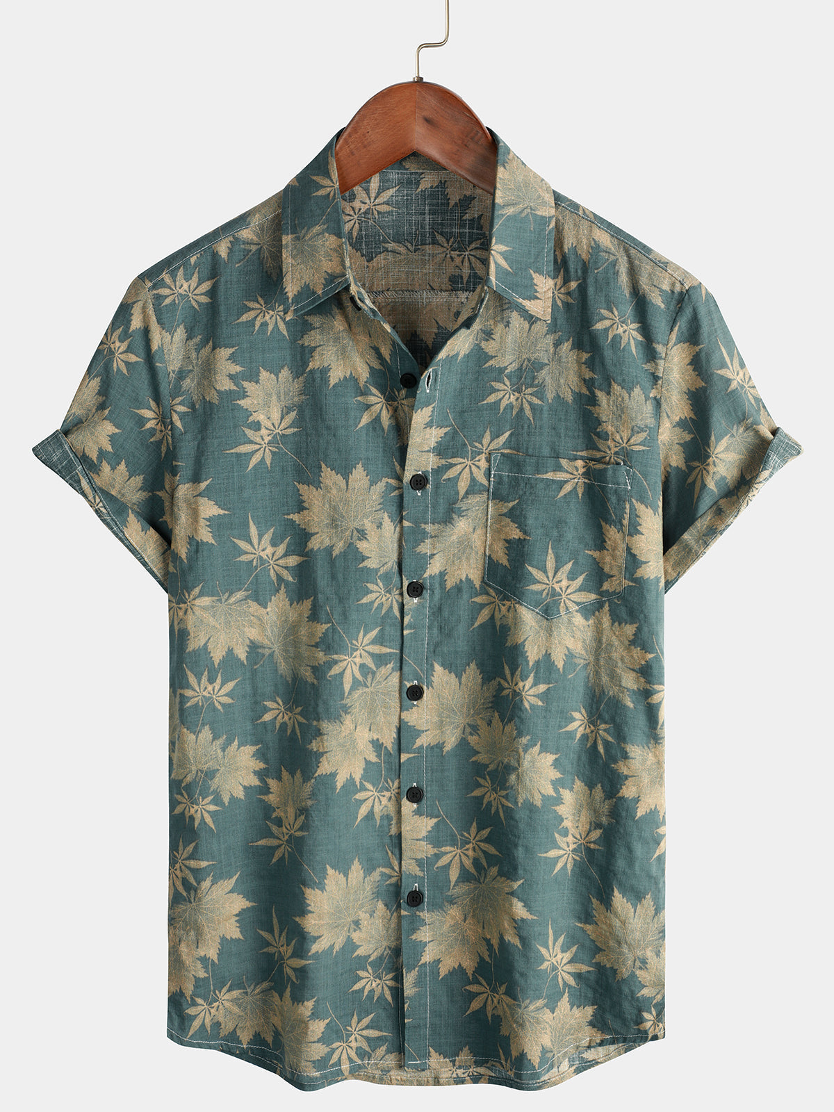 Katoenen Hawaii Overhemd met Korte Mouwen