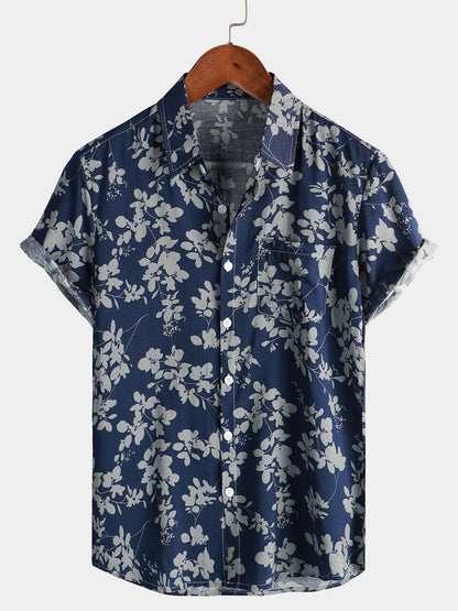 Katoenen Hawaii Overhemd met Korte Mouwen