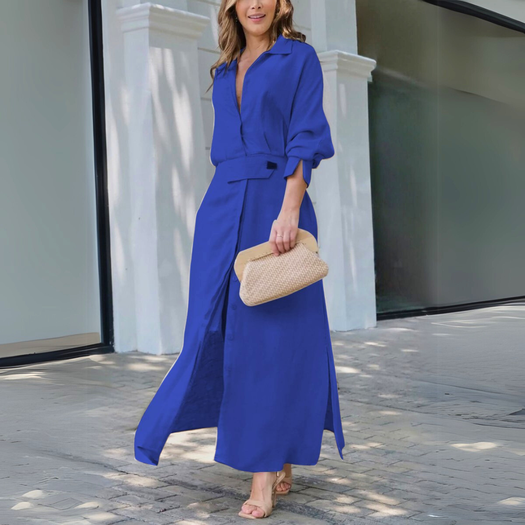 Jeanette™ | Elegante maxi-jurk met V-hals