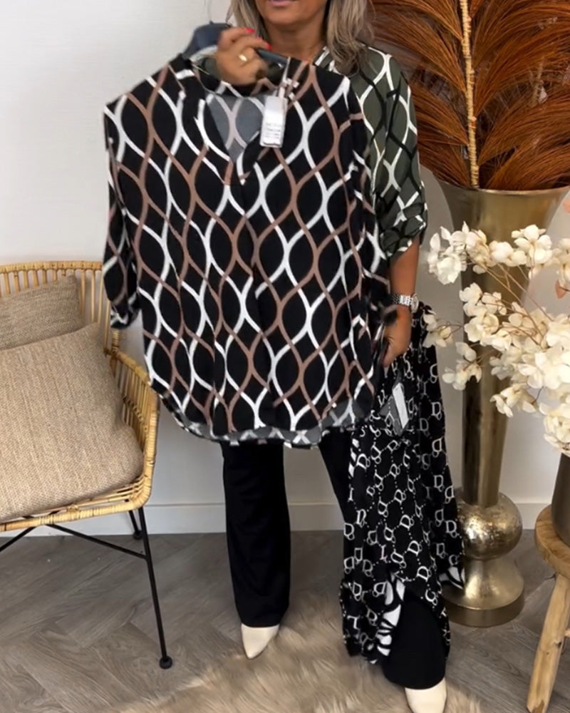 Janny™ | Casual Blouse met Lange Mouwen en Elegant Patroon