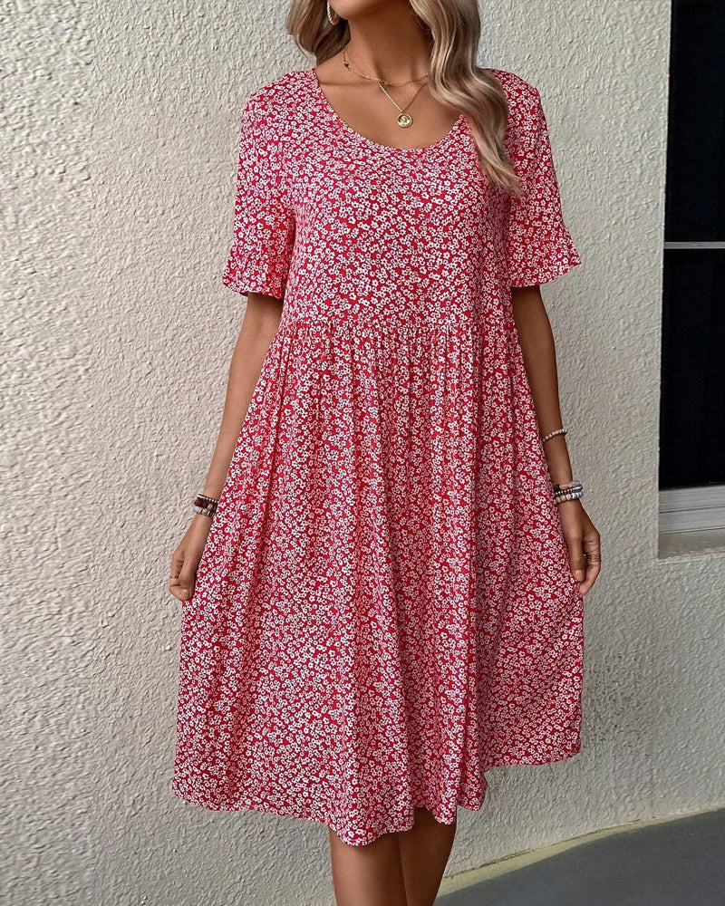Fleur™ | Elegante bloemen midi-jurk