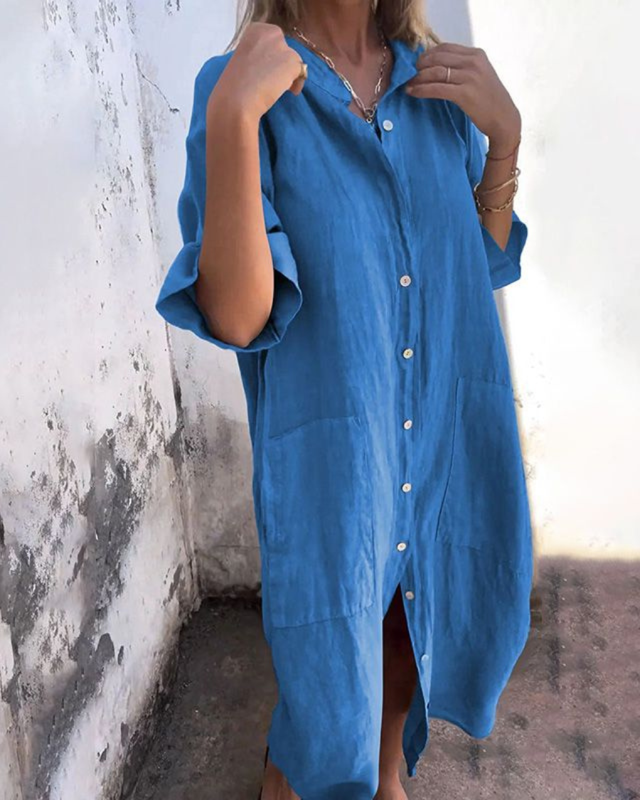 Melanie™ | Ibiza Style Casual Enkelhoogte Overhemdjurk