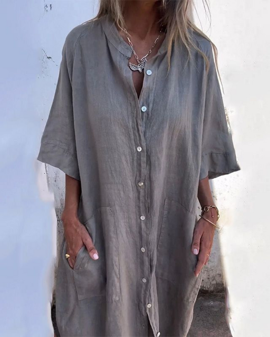 Melanie™ | Ibiza Style Casual Enkelhoogte Overhemdjurk