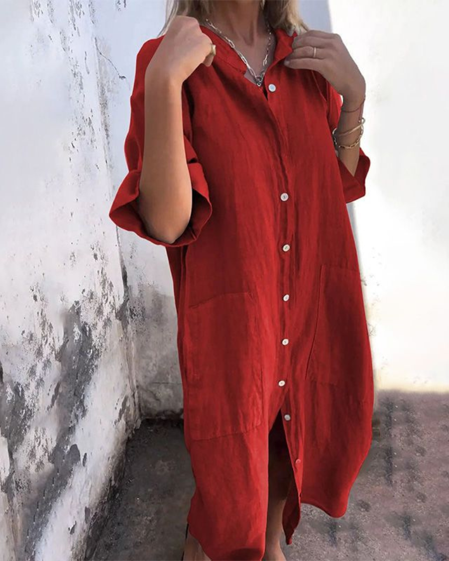 Melanie™ | Ibiza Style Casual Enkelhoogte Overhemdjurk