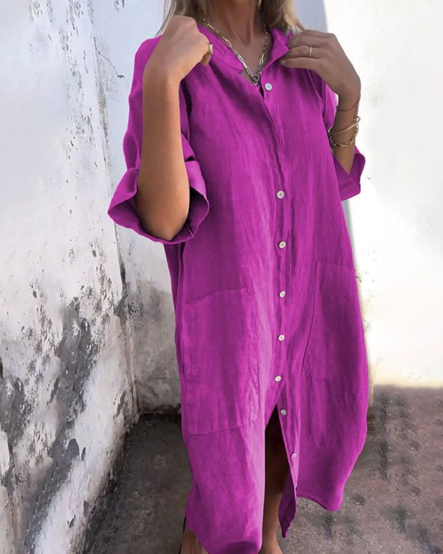 Melanie™ | Ibiza Style Casual Enkelhoogte Overhemdjurk