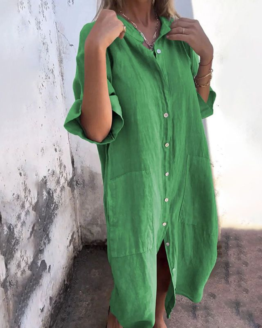 Melanie™ | Ibiza Style Casual Enkelhoogte Overhemdjurk