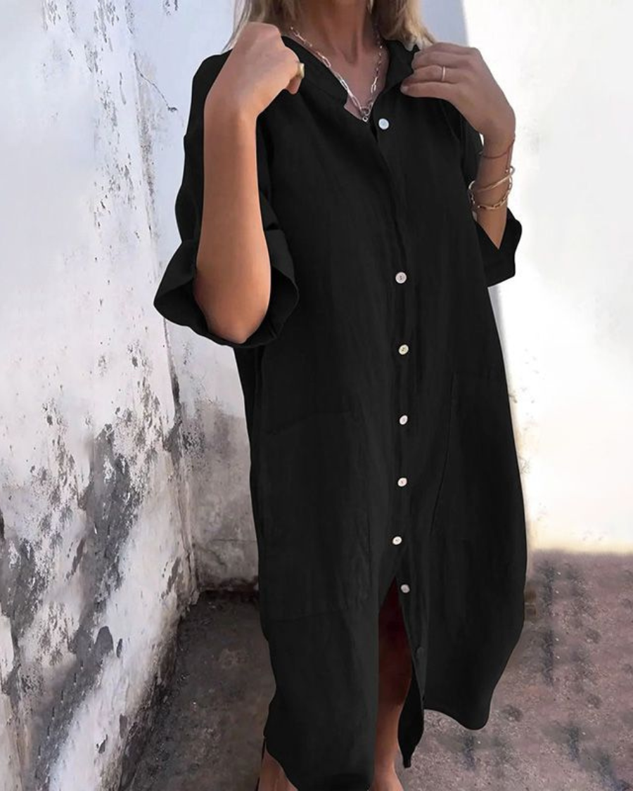 Melanie™ | Ibiza Style Casual Enkelhoogte Overhemdjurk