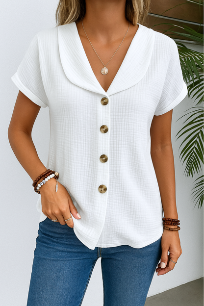 Marijke™ | Blouse met kraag en knopen