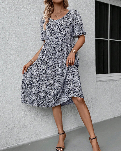 Fleur™ | Elegante bloemen midi-jurk