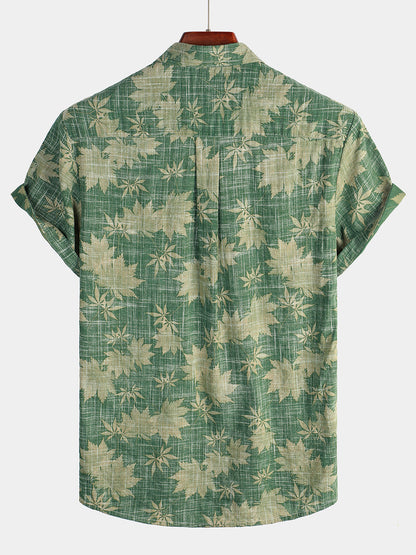 Katoenen Hawaii Overhemd met Korte Mouwen