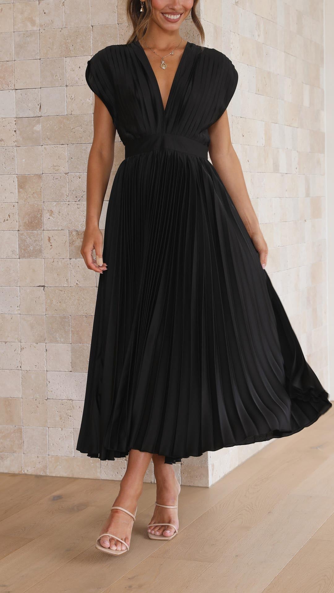 Maria | Elegant Geplooide Jurk