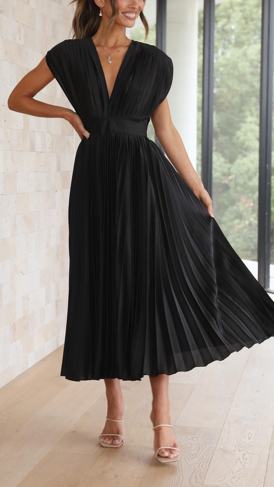Maria | Elegant Geplooide Jurk