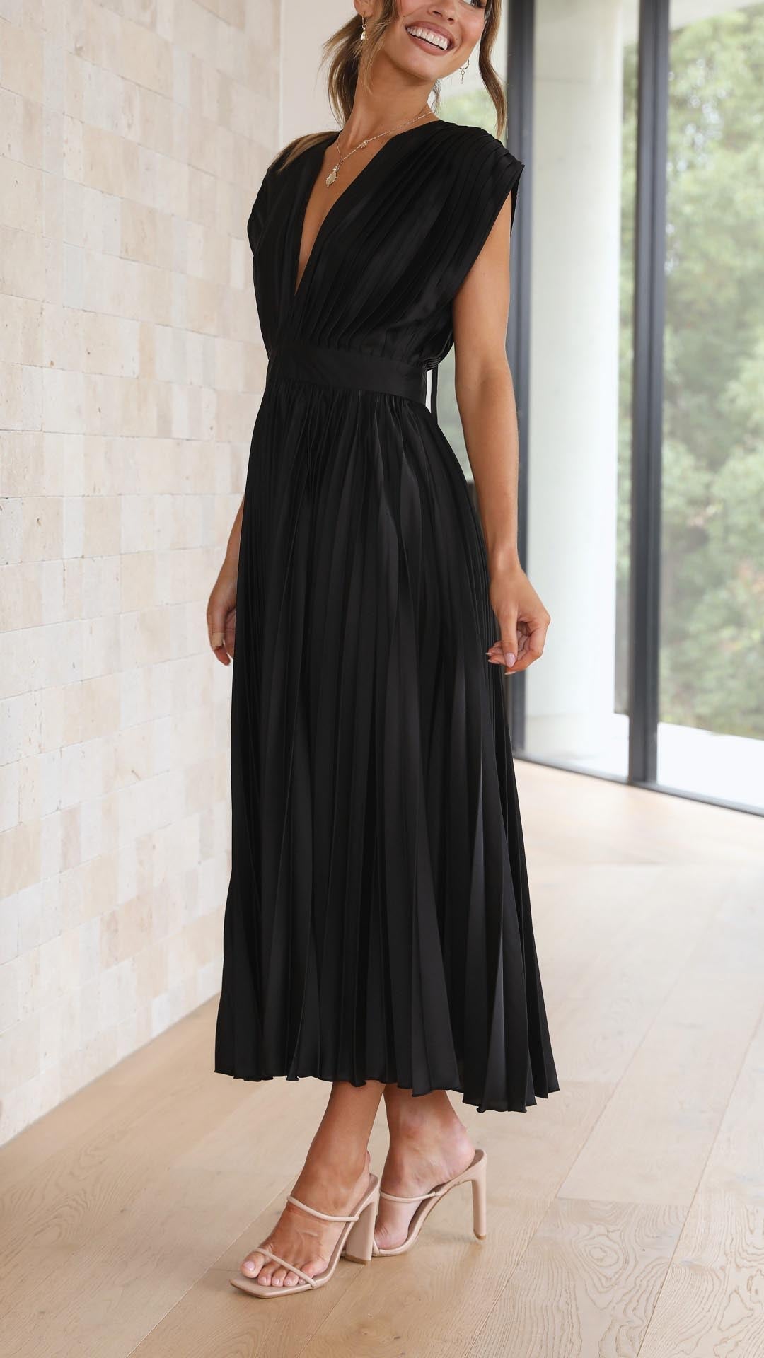 Maria | Elegant Geplooide Jurk