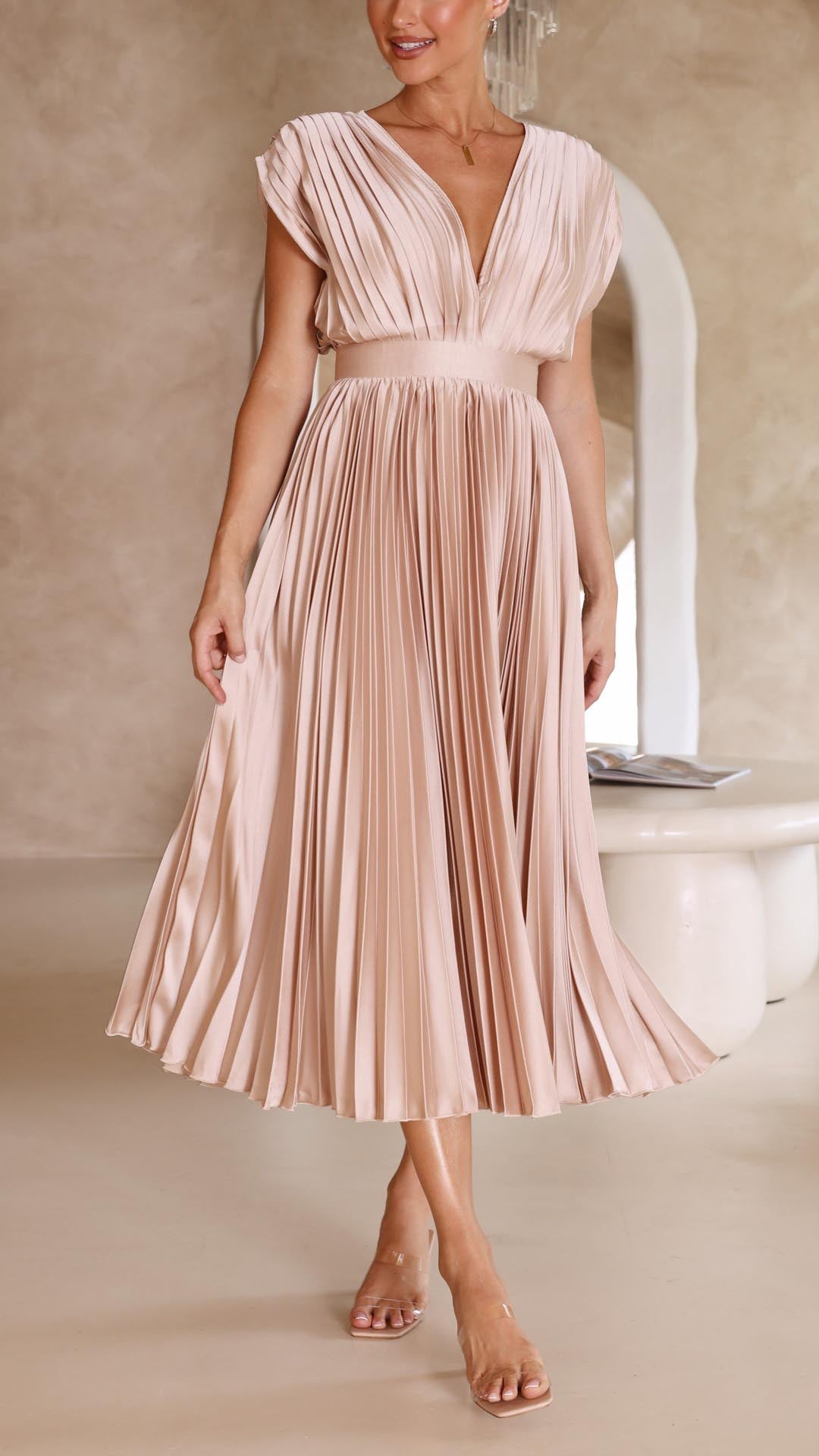 Maria | Elegant Geplooide Jurk