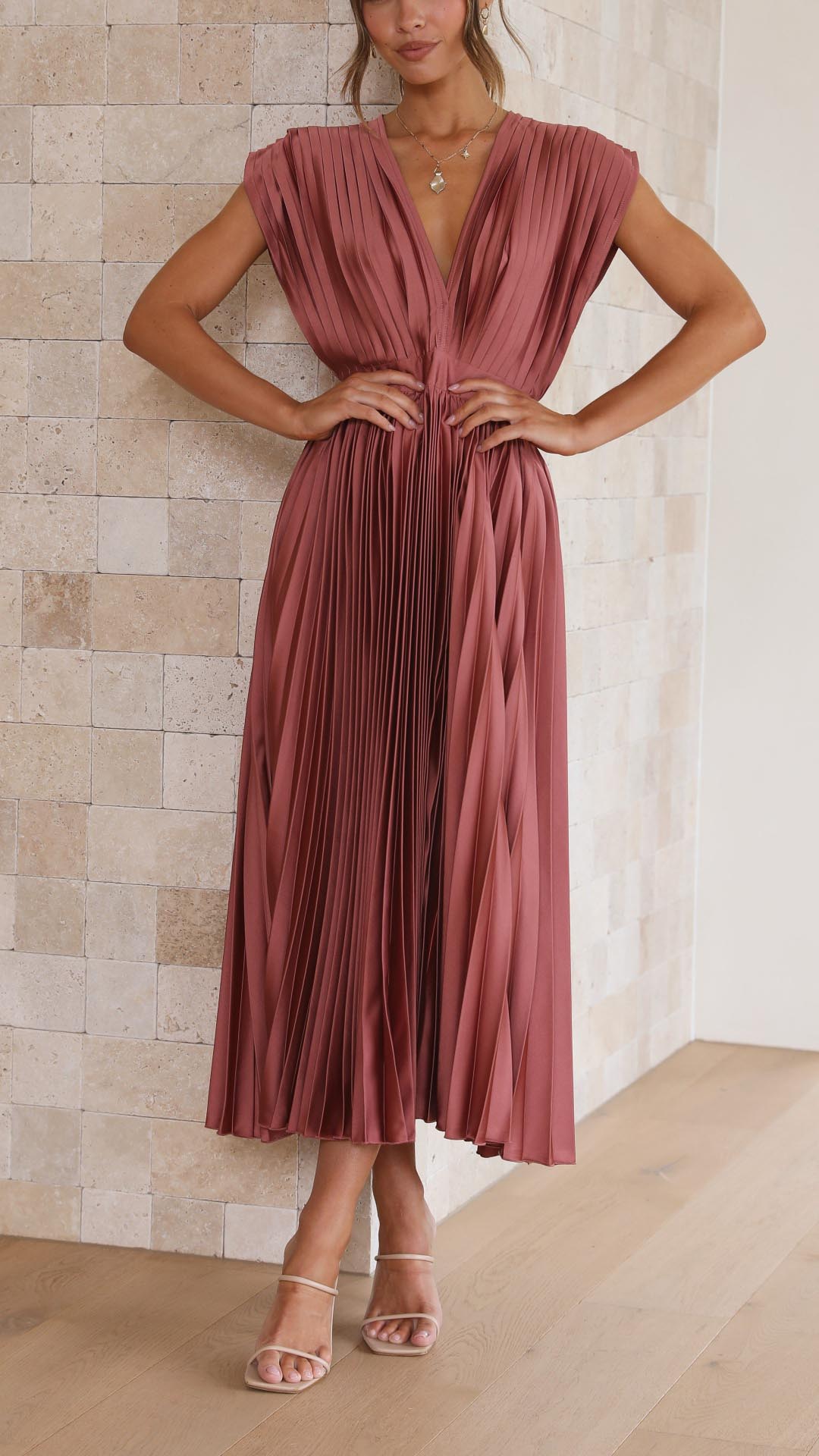 Maria | Elegant Geplooide Jurk
