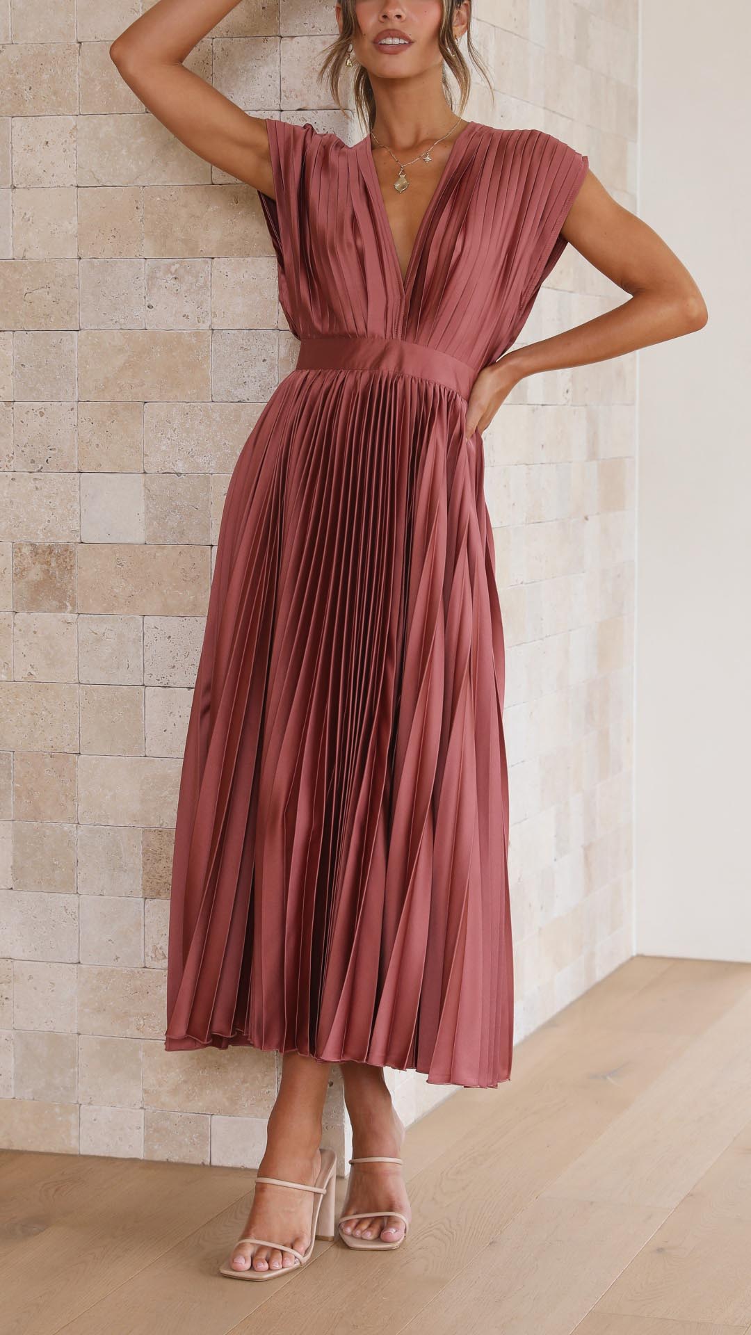 Maria | Elegant Geplooide Jurk