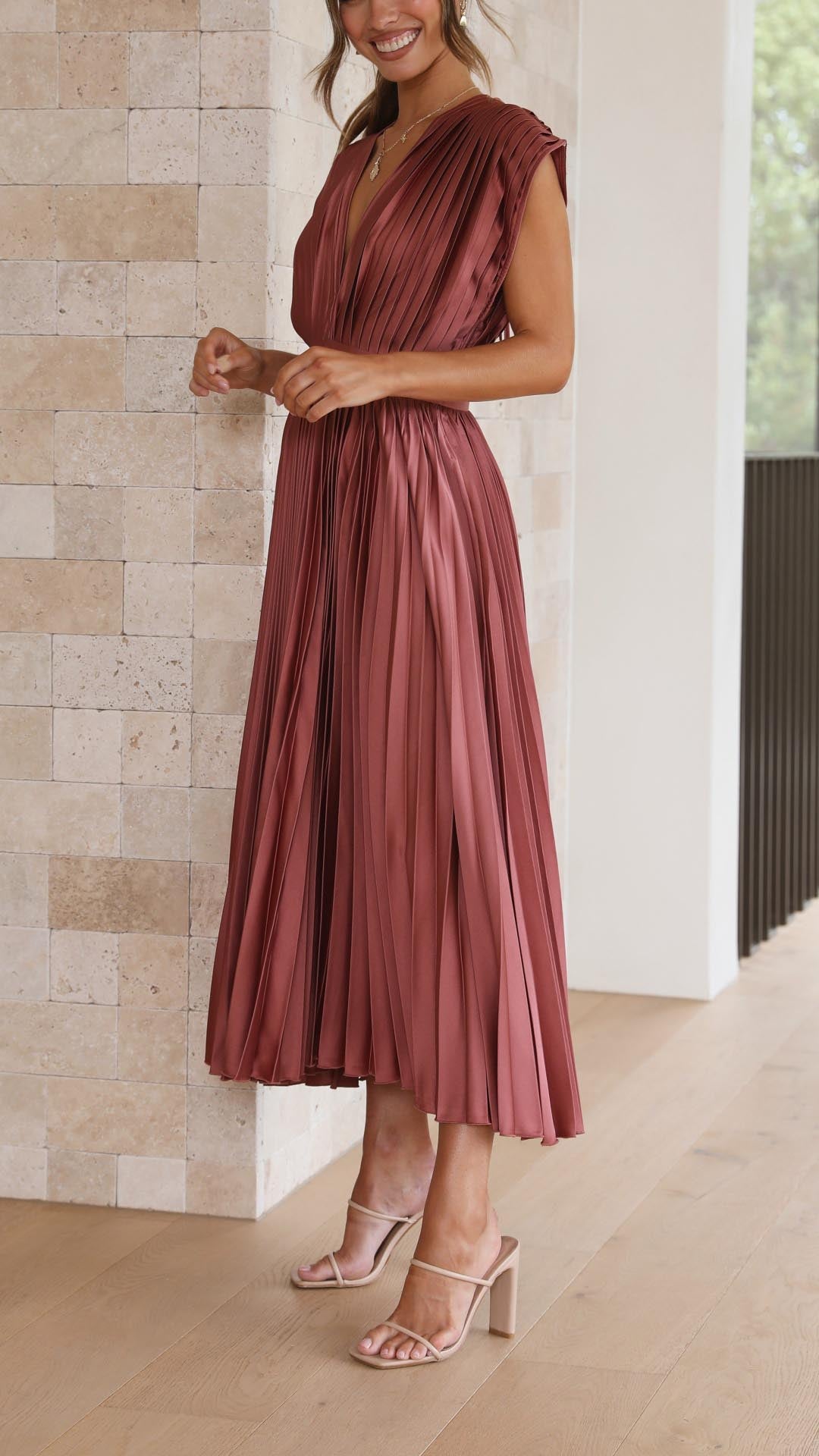 Maria | Elegant Geplooide Jurk