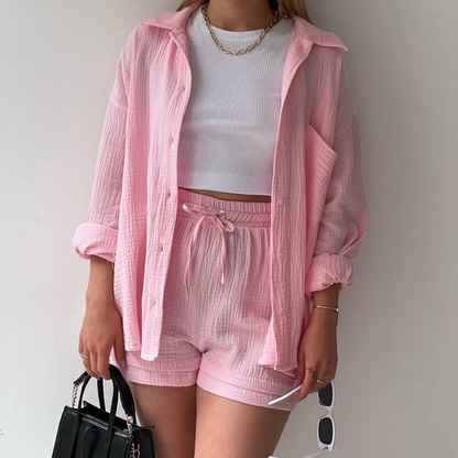Monique™ | Katoenen tweedelige set