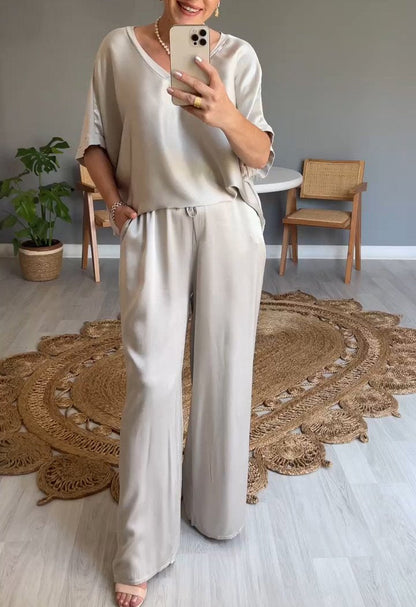 Elena | Casual tweedelig pak met ronde hals