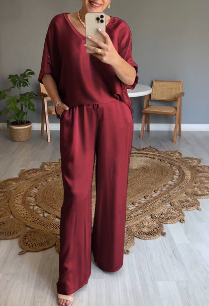 Elena | Casual tweedelig pak met ronde hals