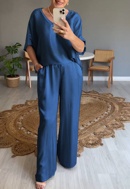 Elena | Casual tweedelig pak met ronde hals