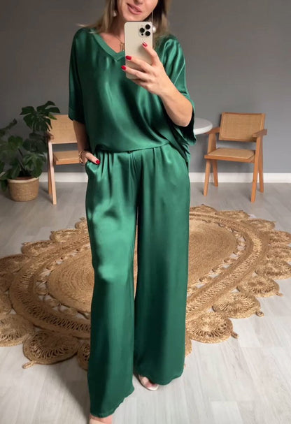 Elena | Casual tweedelig pak met ronde hals