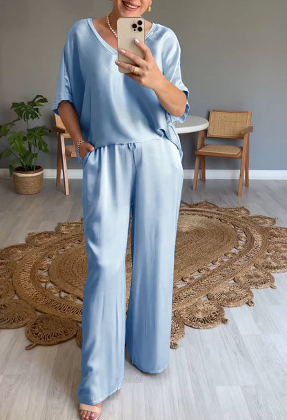 Elena | Casual tweedelig pak met ronde hals