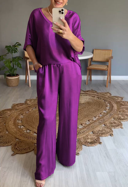 Elena | Casual tweedelig pak met ronde hals