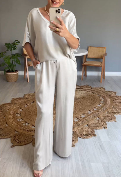 Elena | Casual tweedelig pak met ronde hals