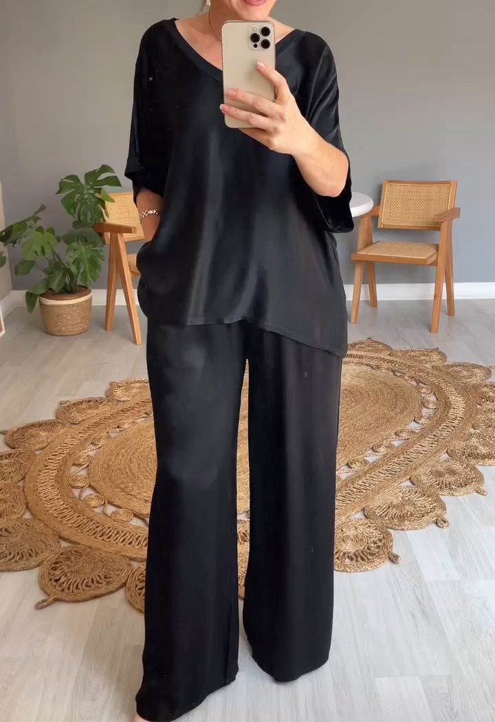 Elena | Casual tweedelig pak met ronde hals